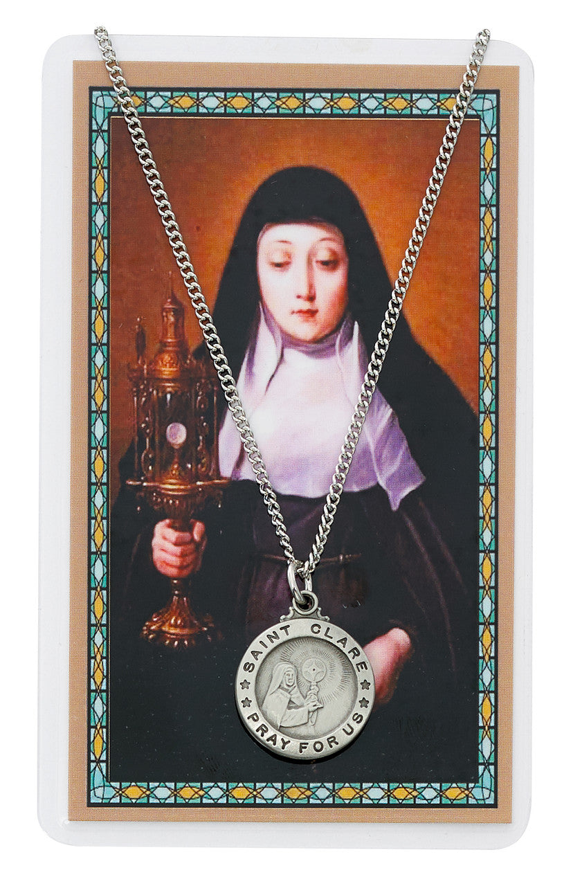 St. Clare Medal and Prayer Card Set