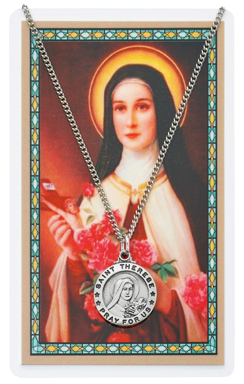 St. Therese of Liseux Medal and Prayer Card Set