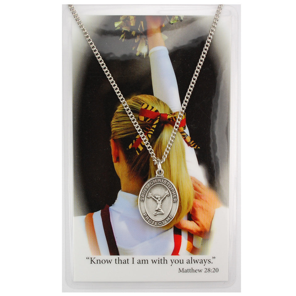 Girls Cheerleading Medal and Prayer Card Set