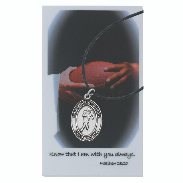 Boys Football Medal and Prayer Card