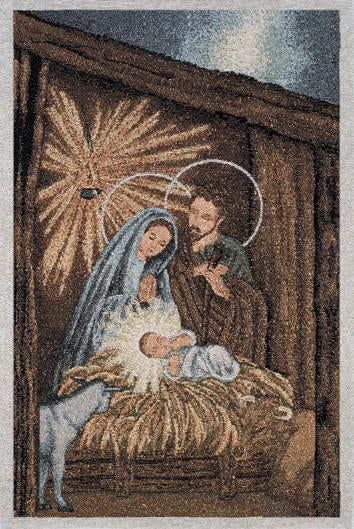 Nativity in Manger Framed Tapestry