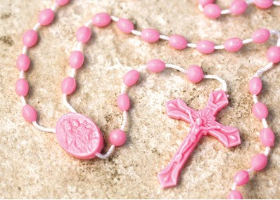5mm Pink Plastic Rosary