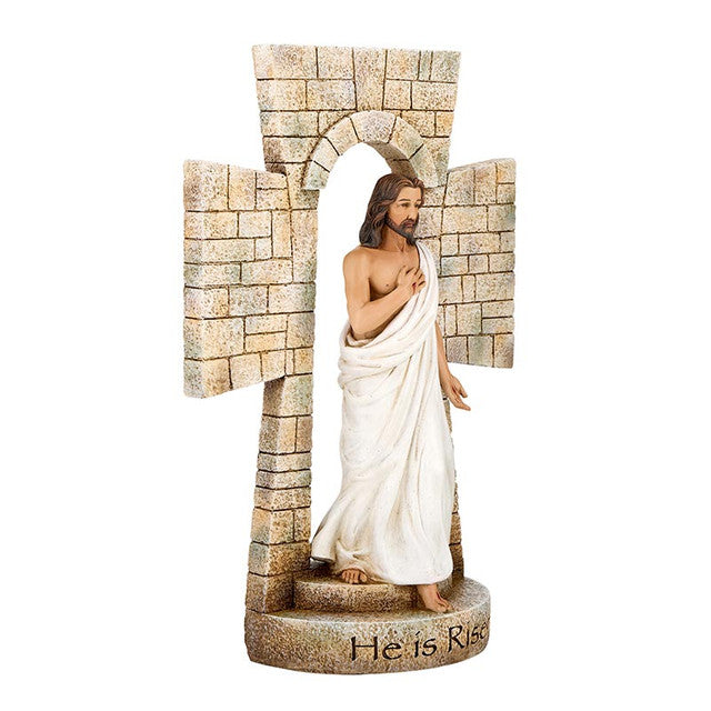 12" He is Risen Statue