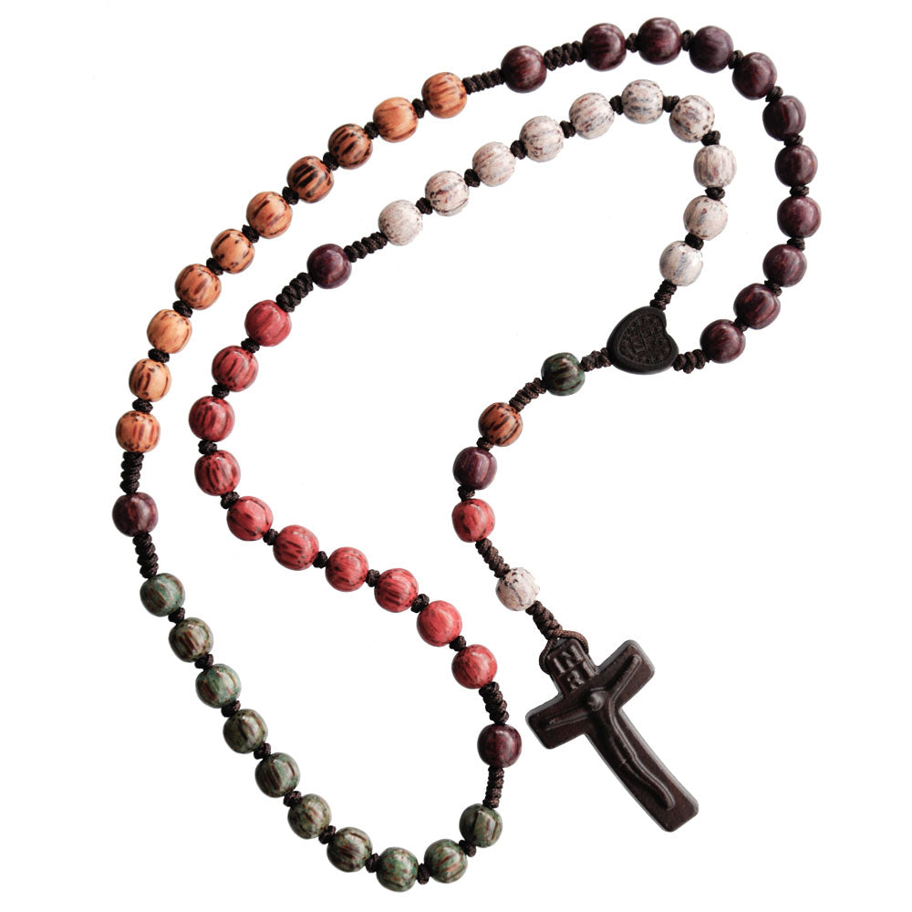 8mm 5 Color Wood Rosary