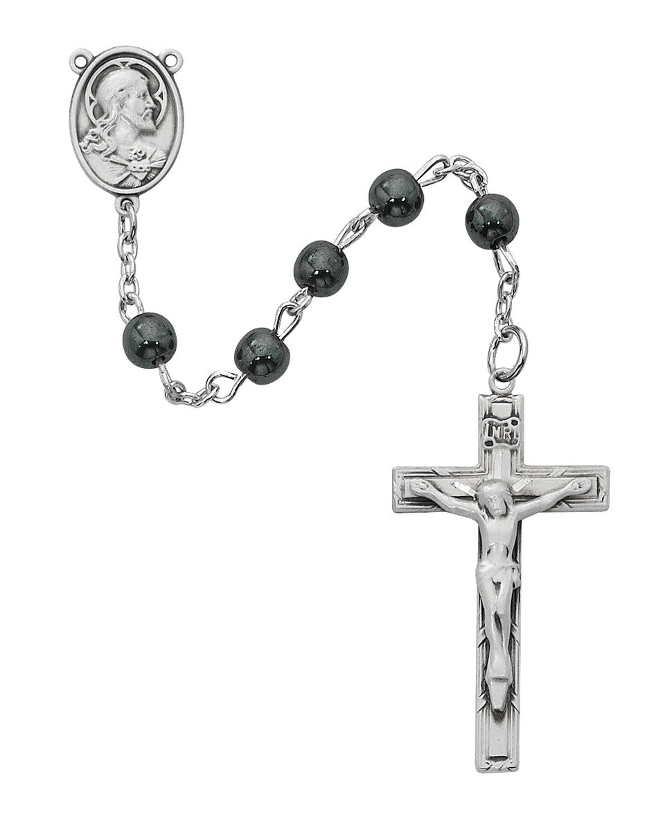 6mm Sterling Silver Genuine Hematite Rosary