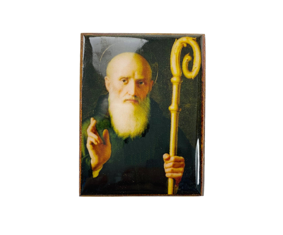 4" Handmade St. Benedict Wood Rosary Box