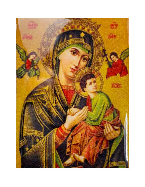 4" Our Lady of Perpetual Help Wood Box and Rosary