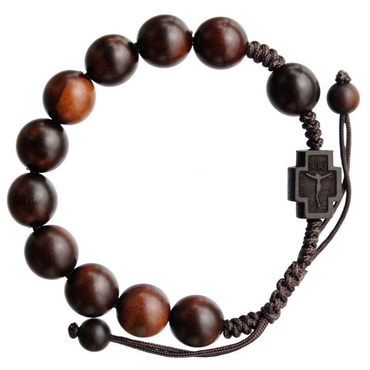 13mm Adjustable Jujube Wood Rosary Bracelet