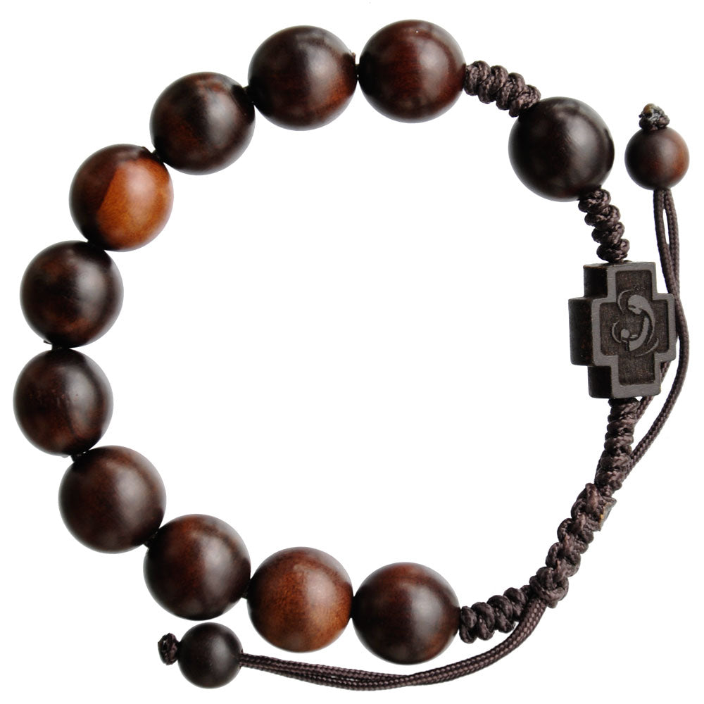 13mm Adjustable Jujube Wood Rosary Bracelet