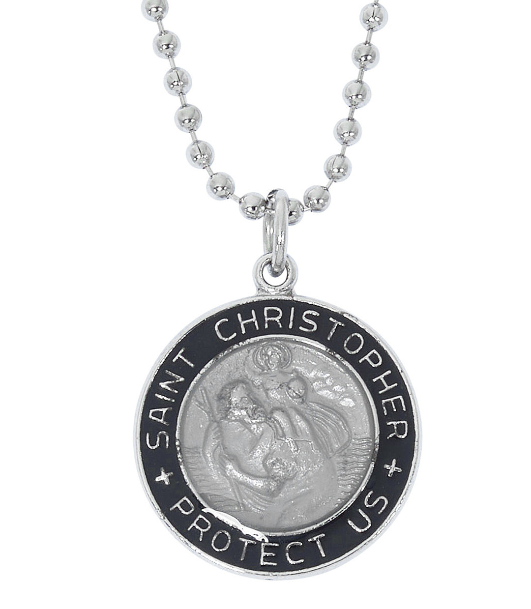 Black & Gray St. Christopher Epoxy Medal