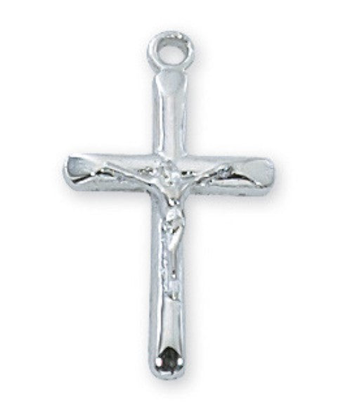 16" Crucifix Necklace in Silver