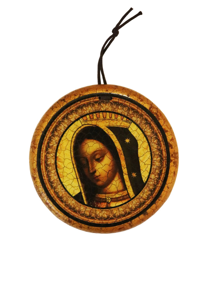 3.25" Mini Circle Wooden Retablo