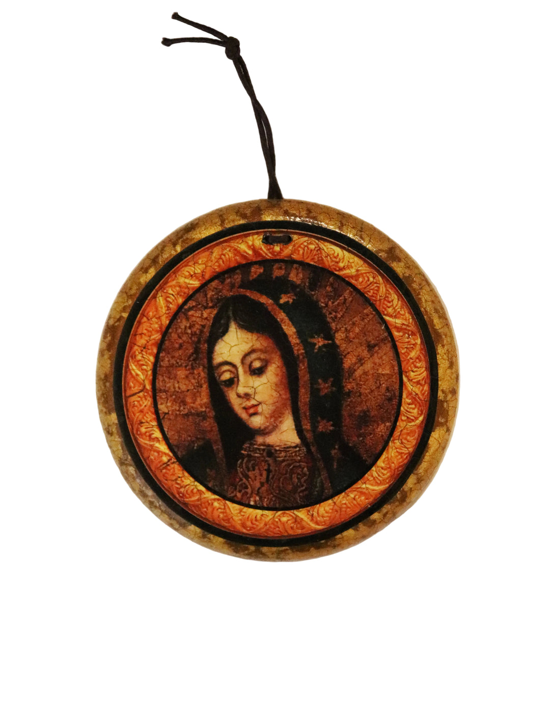 3.25" Mini Circle Wooden Retablo