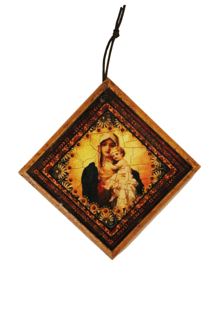 3.5" Mini Square Wooden Retablo