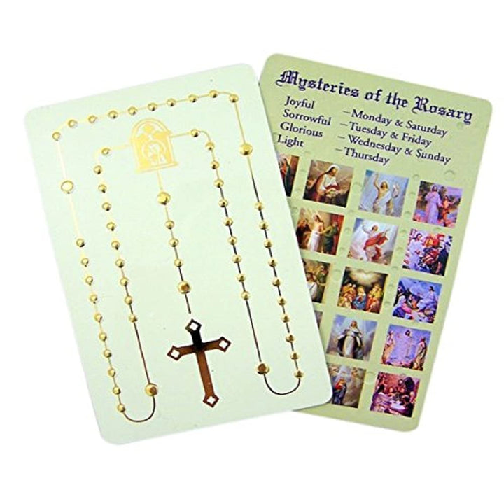 Green Pocket Rosary Card
