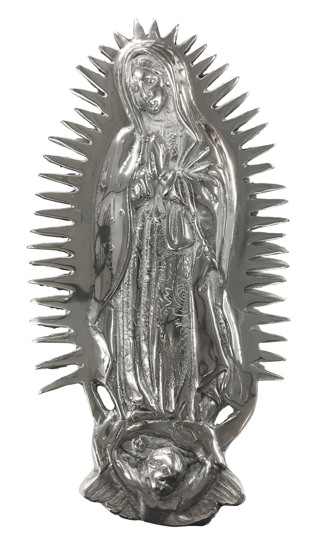 14" Our Lady of Guadalupe Pewter Plaque
