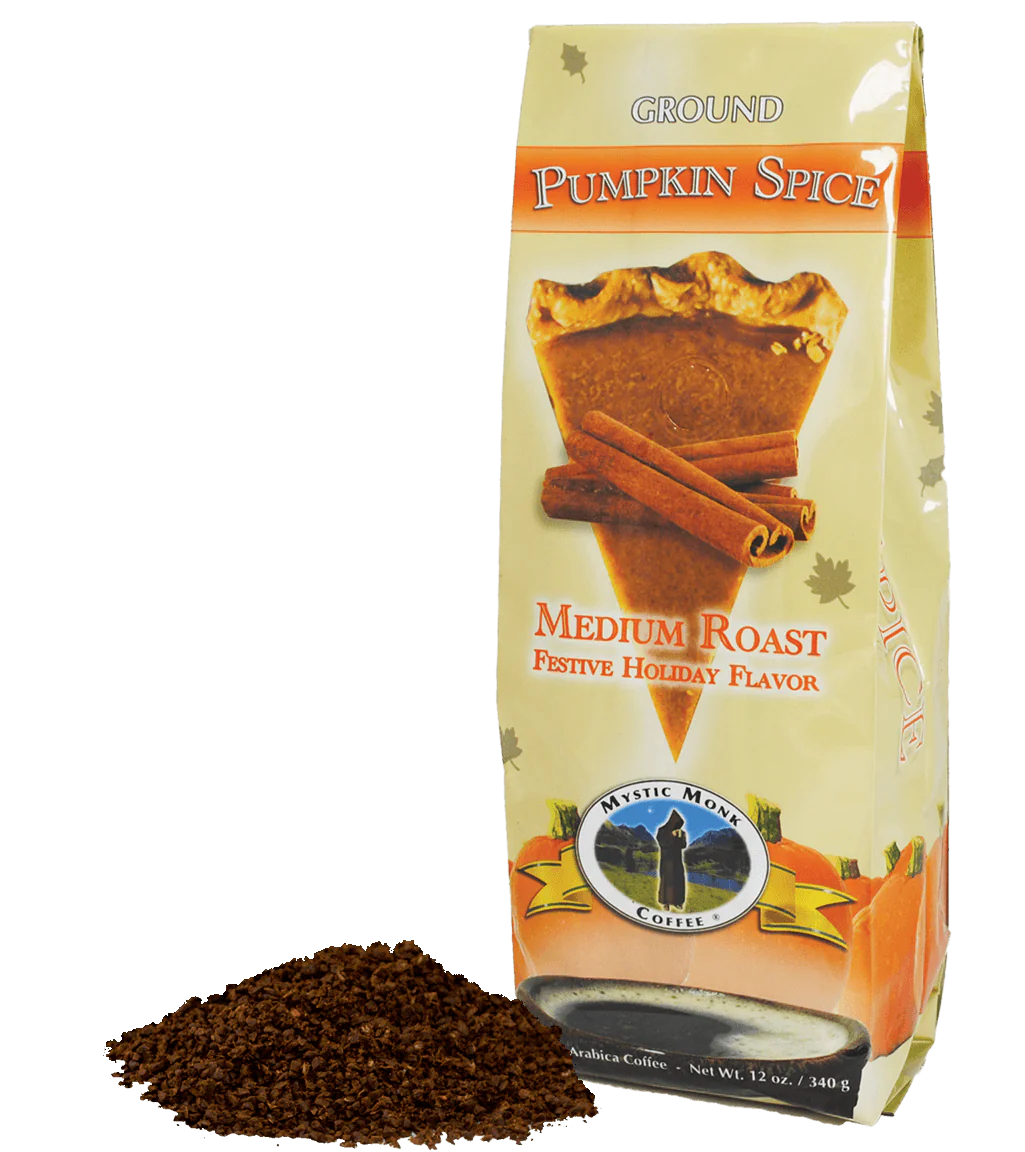 Mystic Monk Pumpkin Spice Medium Roast Ground Coffee - 12oz Bag