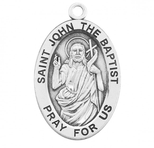 St. John the Baptist Sterling Silver Medal with Chain