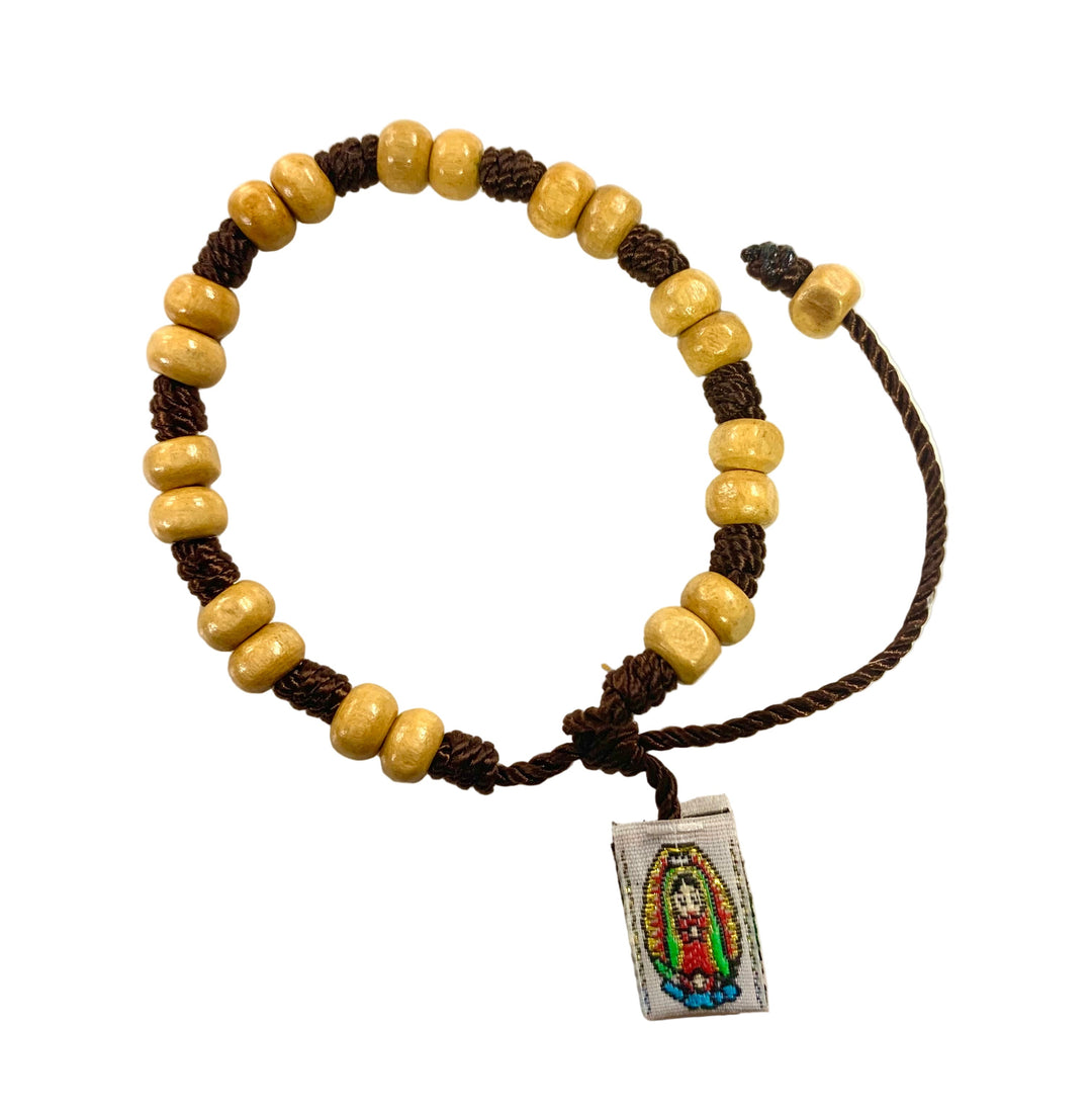 Adjustable Corded St. Jude & Our Lady of Guadalupe Scapular Bracelet