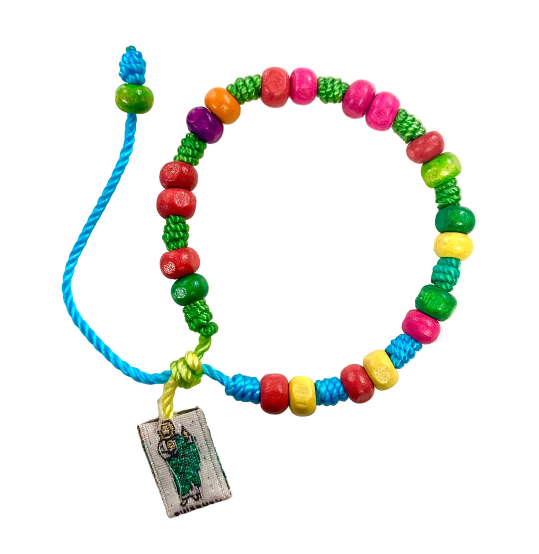 Adjustable Corded St. Jude Multicolor Scapular Bracelet