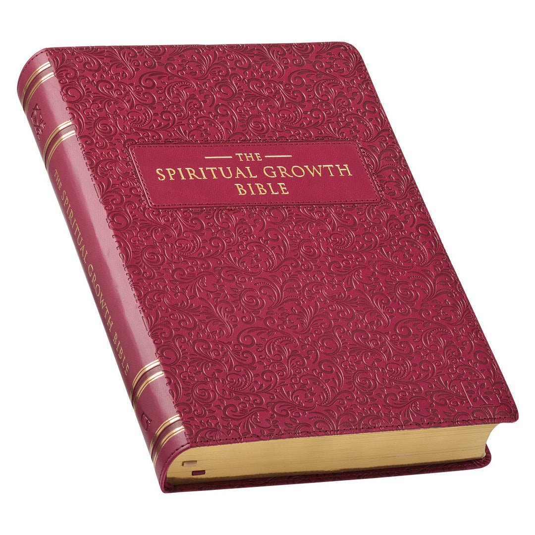 Berry Faux Leather Spiritual Growth Bible