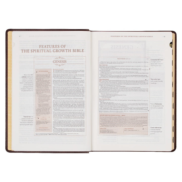 Espresso Brown Faux Leather Spiritual Growth Bible