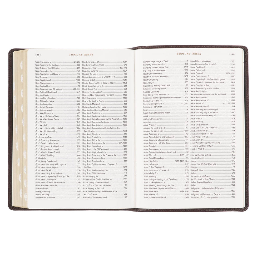 Brown Full Grain Leather Spiritual Growth Bible