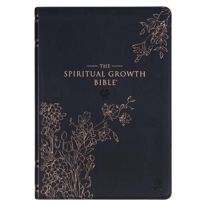 Midnight Blue Faux Leather Spiritual Growth Bible