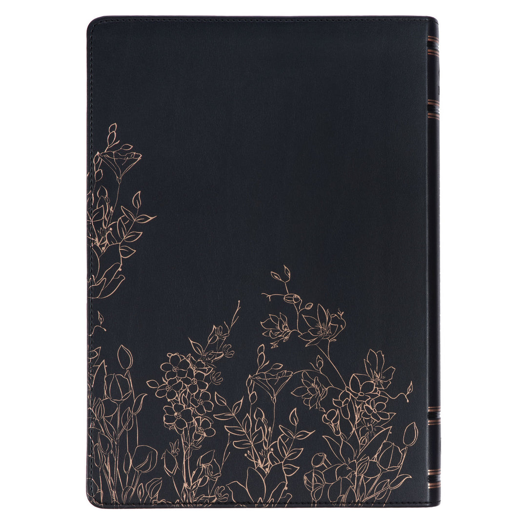 Midnight Blue Faux Leather Spiritual Growth Bible