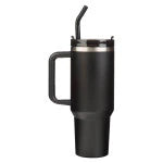 Be Strong in the Lord Black 40 Oz Tumbler with Straw - Ephesians 6:10
