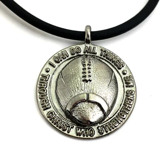 Football Gunmetal Necklace