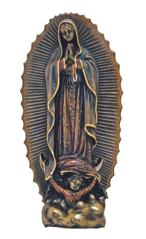 9.5" Bronze Our Lady of Guadalupe Statue