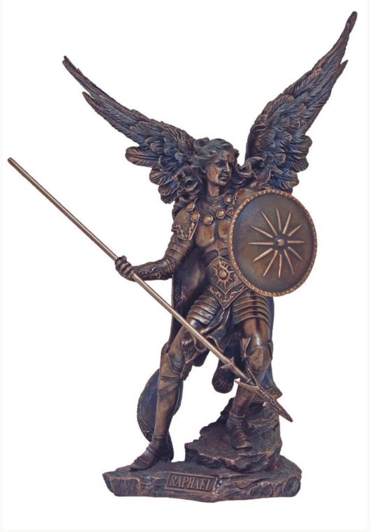 13.5" Bronze Archangel Raphael Statue