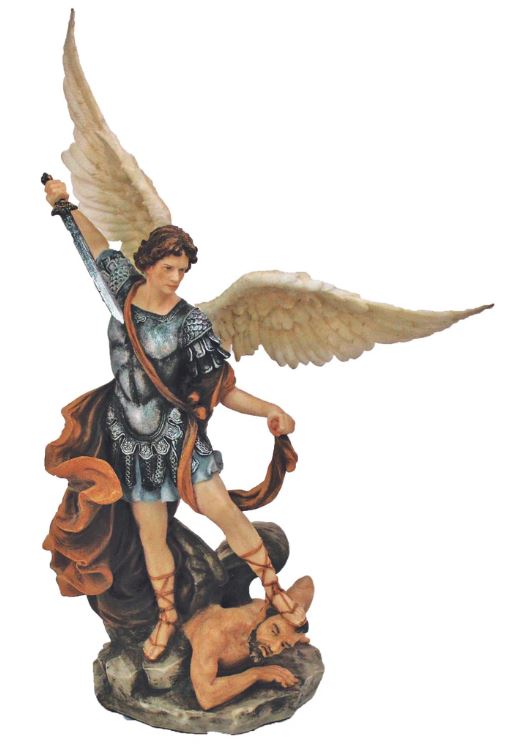 9" St. Michael Hand Painted Statue