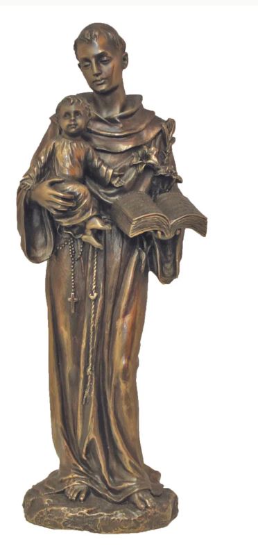 10.5" St. Anthony & Child in Cold Cast Bronze