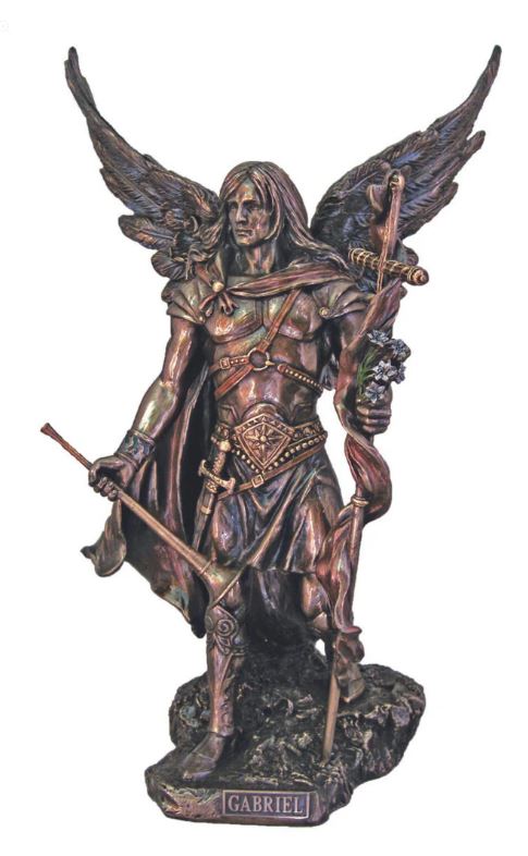 14" Archangel Gabriel in Cold Cast Bronze Statue