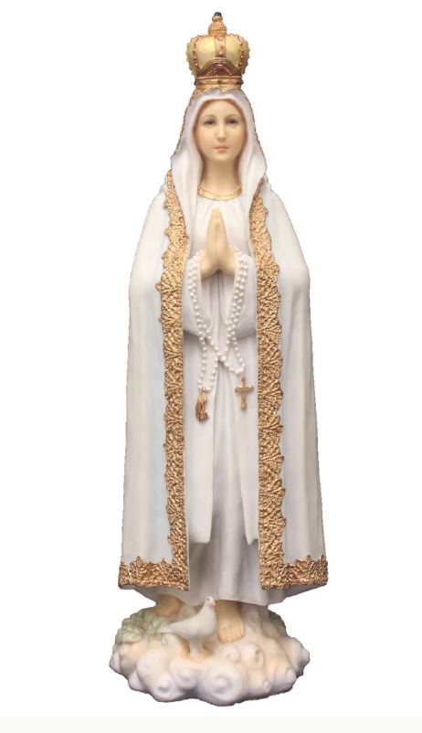 10" Our Lady of Fatima Hand Painted Statue