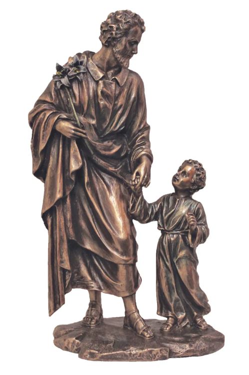 9" St. Joseph & Child in Cold Cast Statue