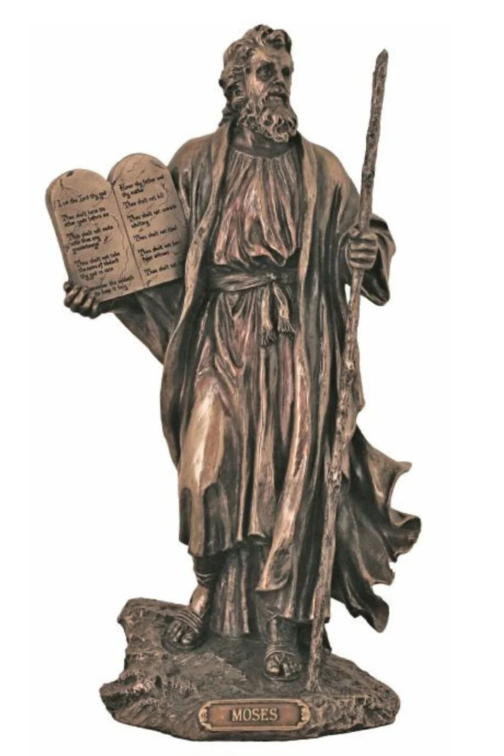 Moses with Ten Commandments Bronze Statue