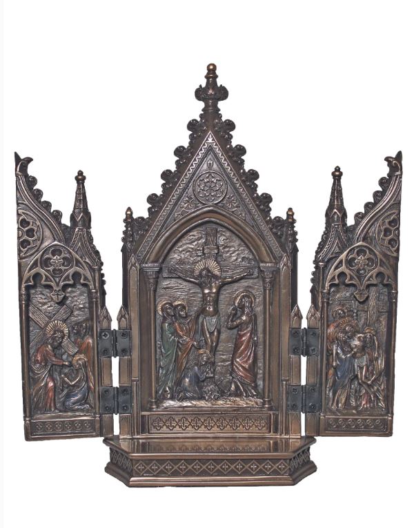 7.25" Bronze Calvary Triptych