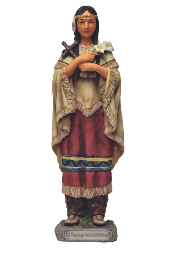 St. Kateri Tekakwitha Hand Painted Statue