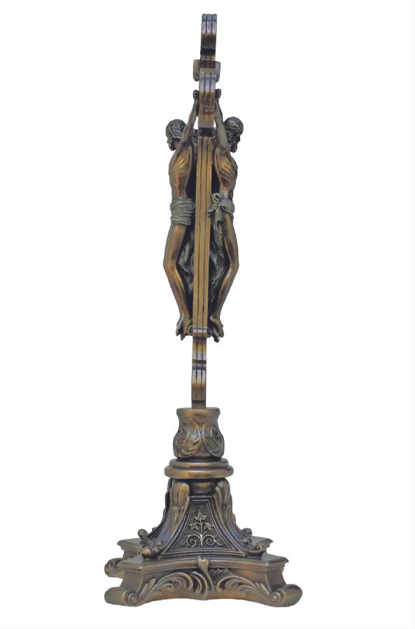 12.5" Standing Double Sided Crucifix in Cold Cast Bronze