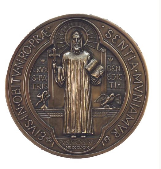 7" St. Benedict Medal in Cold Cast Bronze