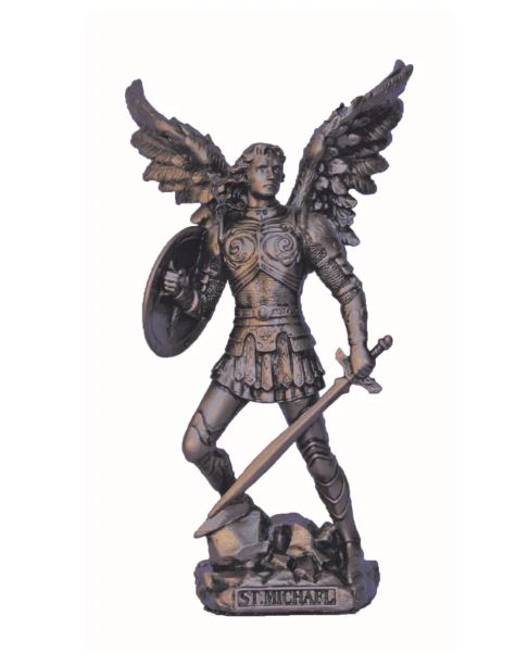 4" St. Michael in Cold Cast Bronze Statue