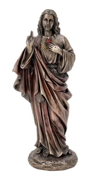8" Sacred Heart of Jesus in Cold Cast Bronze Statue