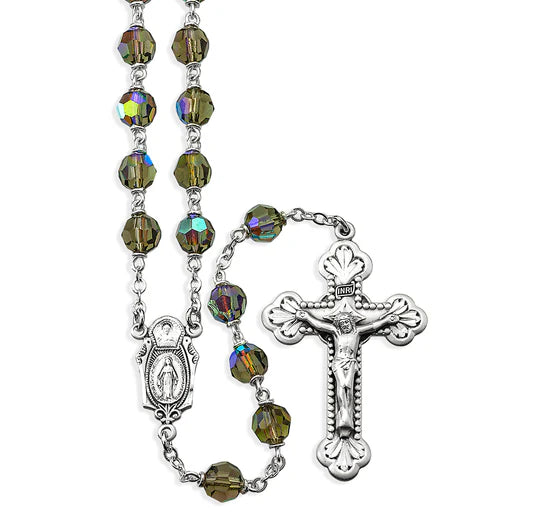 Bermuda Diamond Crystal Tin Cut Rosary