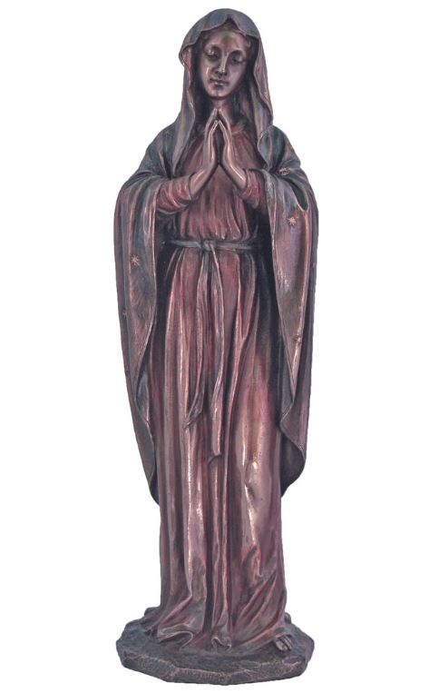 11.75" Bronze Adoring Virgin Mary Statue