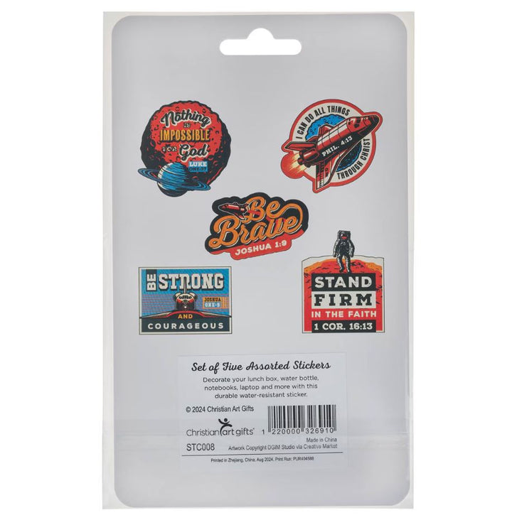 Be Brave Sticker Set - Joshua 1:9