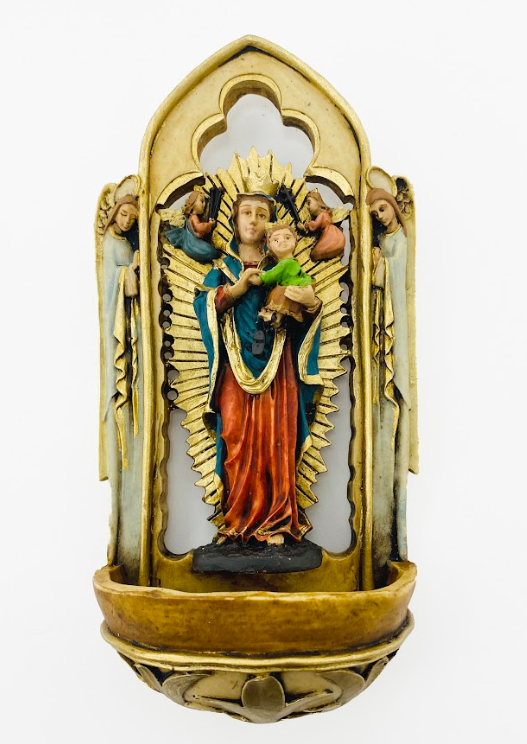 7" Our Lady of Perpetual Help Holy Water Font