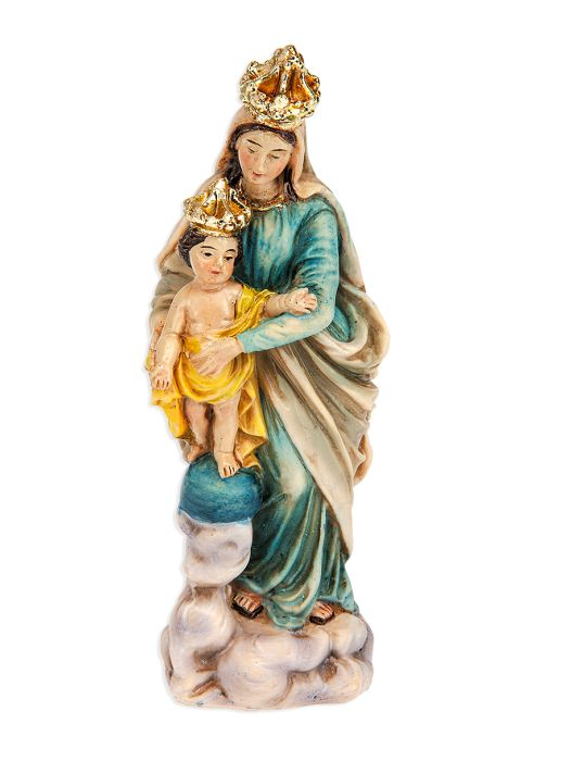 4" Cold Cast Resin Hand Painted Statue of Our Lady of Victory in a Deluxe Window Box
